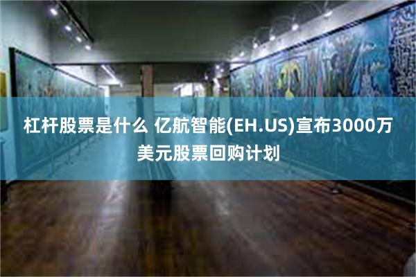 杠杆股票是什么 亿航智能(EH.US)宣布3000万美元股票回购计划