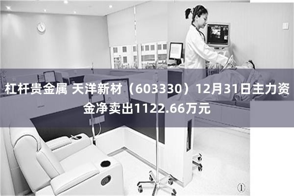 杠杆贵金属 天洋新材（603330）12月31日主力资金净卖出1122.66万元